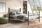 Bed 'Sacha' 140x200 met lattenbodem Zwart