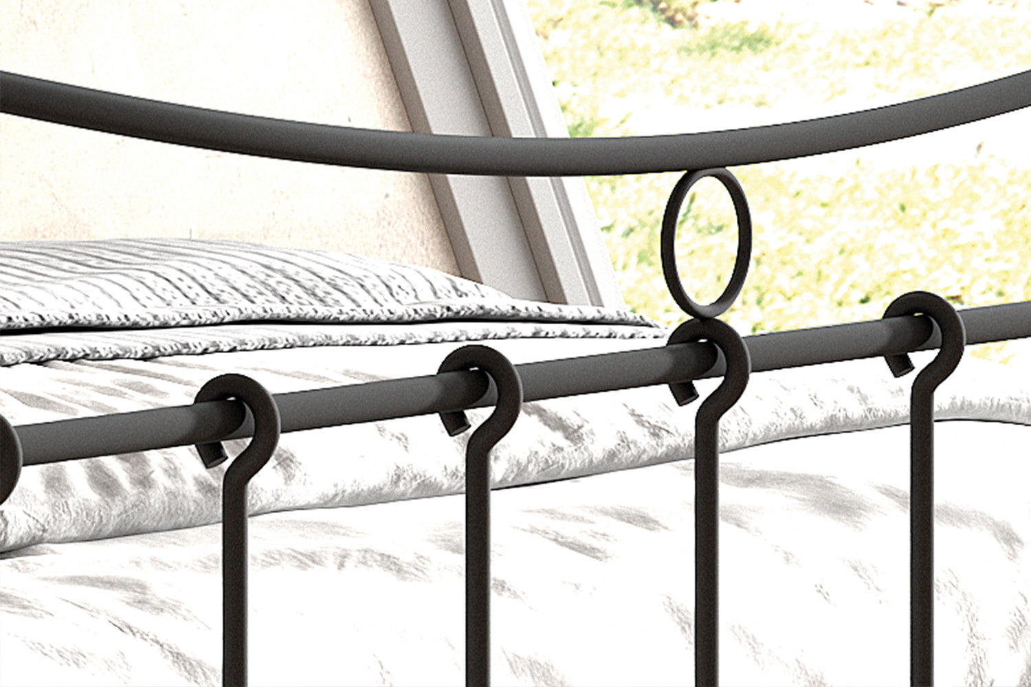 Bed 'Sacha' 140x200 met lattenbodem Zwart
