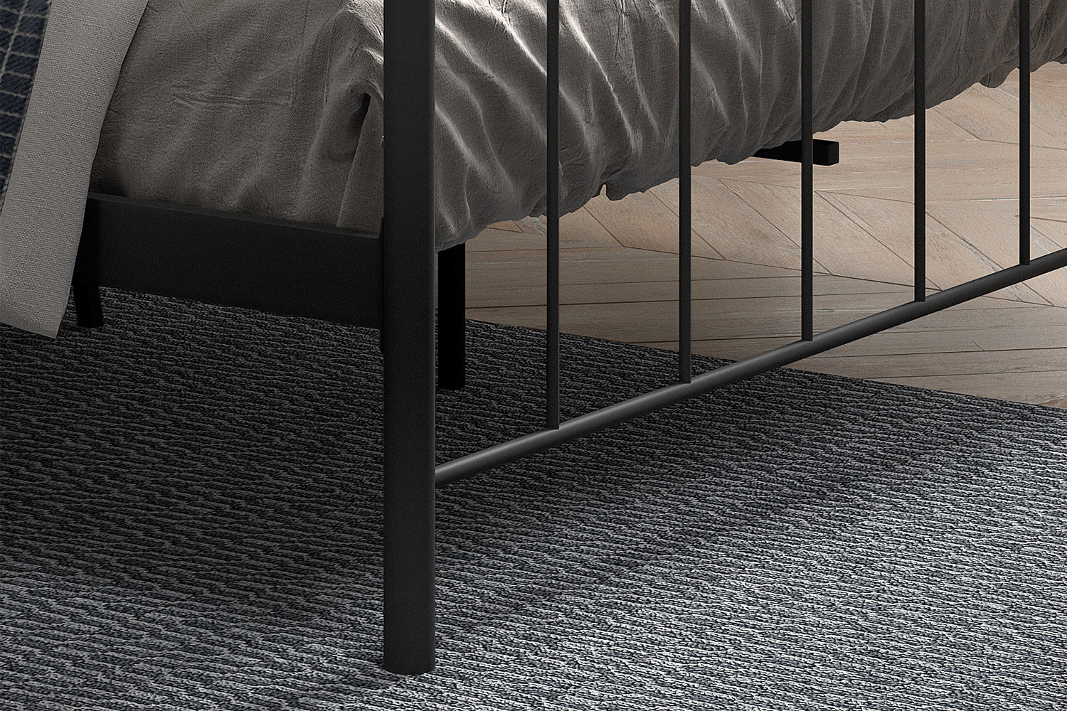 Bed 'Sacha' 160x200 met lattenbodem Zwart