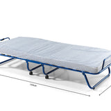 Plooibed 'Safari' 80x190 cm Metaal Blauw