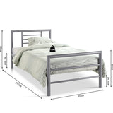 Bed 'Sandro' 90x200 met lattenbodem Grijs