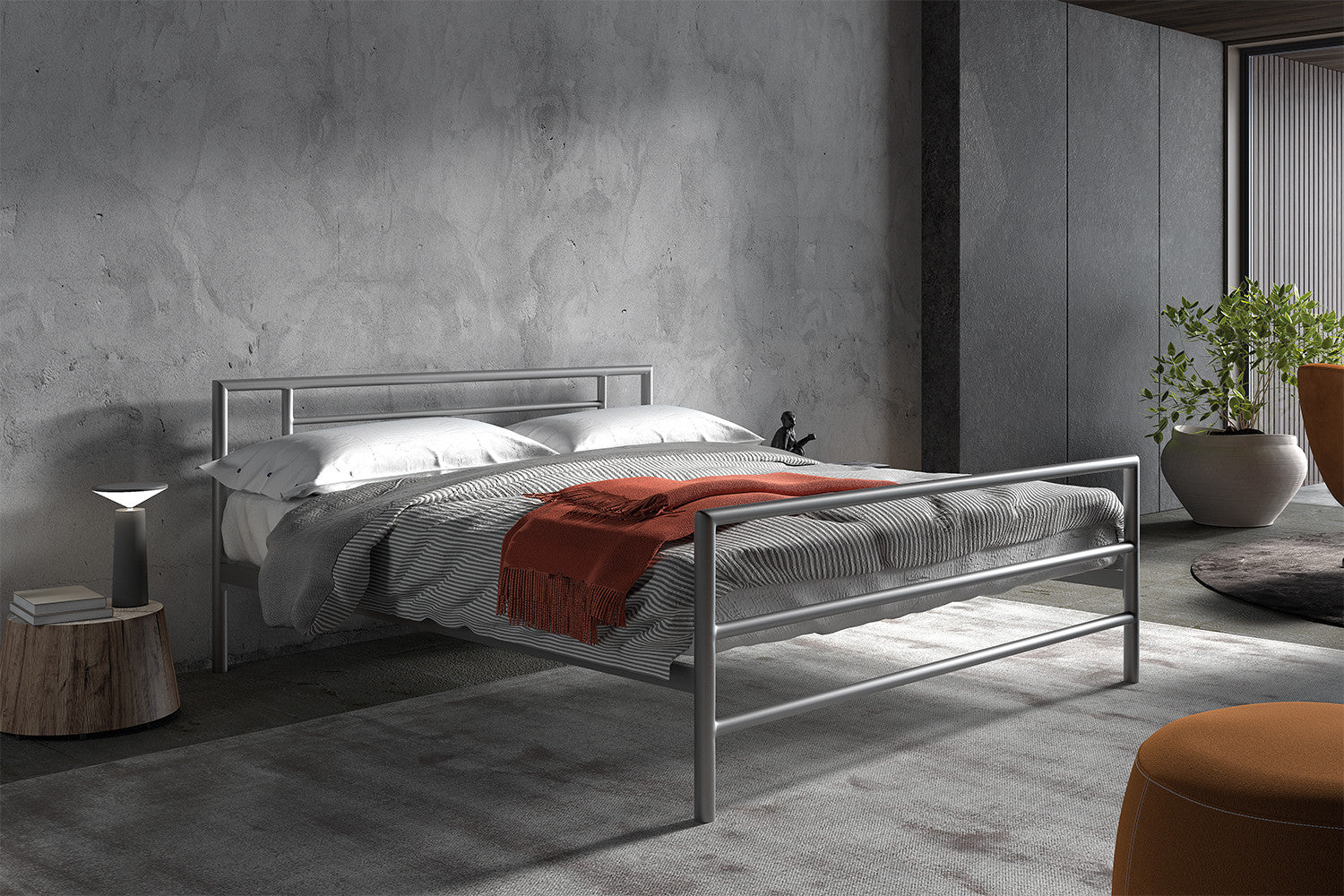 Bed 'Sandro' 160x200 met lattenbodem Grijs