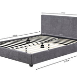 Bed 'Roma' 160x200 met lattenbodem Stof Grijs
