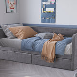 Bed 'Parma' 90x200 met lattenbodem Stof Grijs