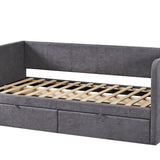 Bed 'Parma' 90x200 met lattenbodem Stof Grijs