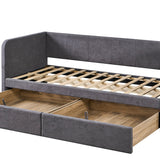 Bed 'Parma' 90x200 met lattenbodem Stof Grijs