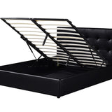 Bed met koffer 'Porto' 160x200 met lattenbodem PU Zwart