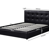 Bed met koffer 'Porto' 160x200 met lattenbodem PU Zwart