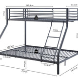 Stapelbed 'Trio' metaal140/90x200 Donkergrijs