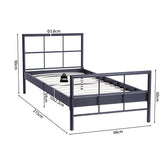 Bed 'Davy' 90x200 Metaal Donkergrijs