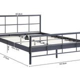 Bed 'Davy 160x200 Metaal Donkergrijs