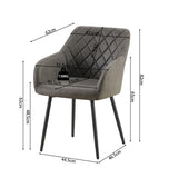 Stoel 'Peron' Micro fiber PU Grijs