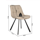 Stoel 'Ariba' Stof Ote Montego 178 Beige/Lichtgrijs