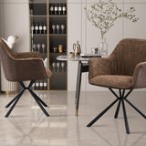 Stoel 'Lucie' Bouclé Zand Rug PU Bruin