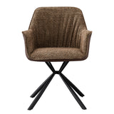 Stoel 'Lucie' Bouclé Zand Rug PU Bruin