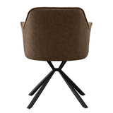 Stoel 'Lucie' Bouclé Zand Rug PU Bruin