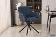 SALE - Stoel 'Lucie' Bouclé Blauw Vloerkleed PU Blauw