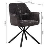 Stoel 'Lucie' Bouclé Grijs Rug PU Lichtgrijs