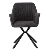 Stoel 'Lucie' Bouclé Grijs Rug PU Lichtgrijs