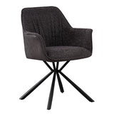 Stoel 'Lucie' Bouclé Grijs Rug PU Lichtgrijs