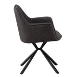 Stoel 'Lucie' Bouclé Grijs Rug PU Lichtgrijs