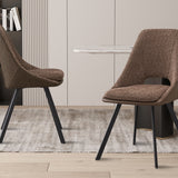 Stoel 'Filou' Bouclé Zand Rug PU Bruin