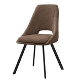 Stoel 'Filou' Bouclé Zand Rug PU Bruin