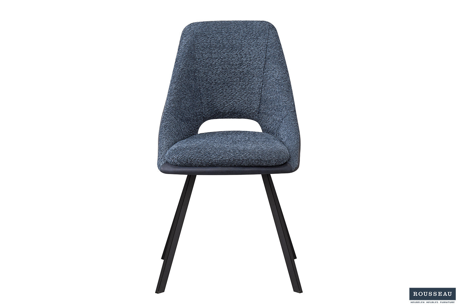 SALE - Stoel 'Filou' Bouclé Blauw Rug PU Blauw
