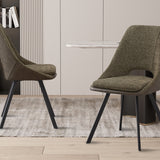 Stoel 'Filou' Bouclé Groen Rug PU Donkergroen