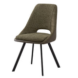 Stoel 'Filou' Bouclé Groen Rug PU Donkergroen