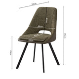 Stoel 'Filou' Bouclé Groen Rug PU Donkergroen