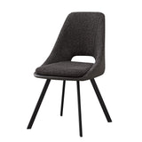 Stoel 'Filou' Bouclé Grijs Rug PU Lichtgrijs