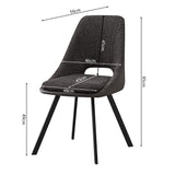 Stoel 'Filou' Bouclé Grijs Rug PU Lichtgrijs