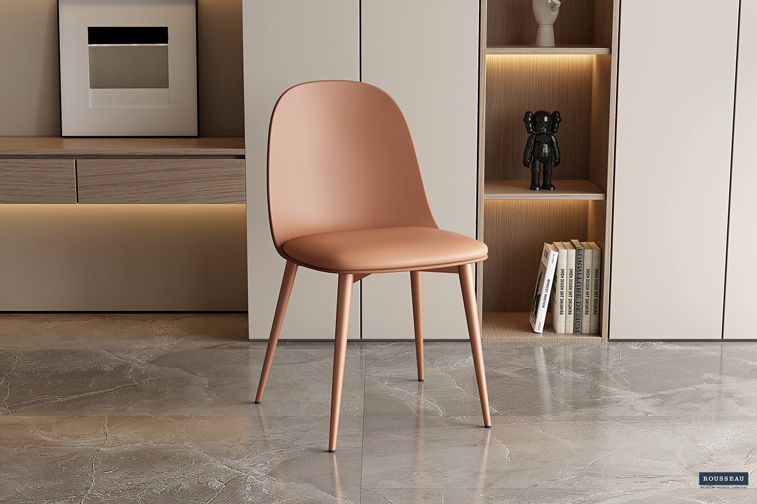 Stoel 'Jasmin' Zitting PP kussen PU Terracotta