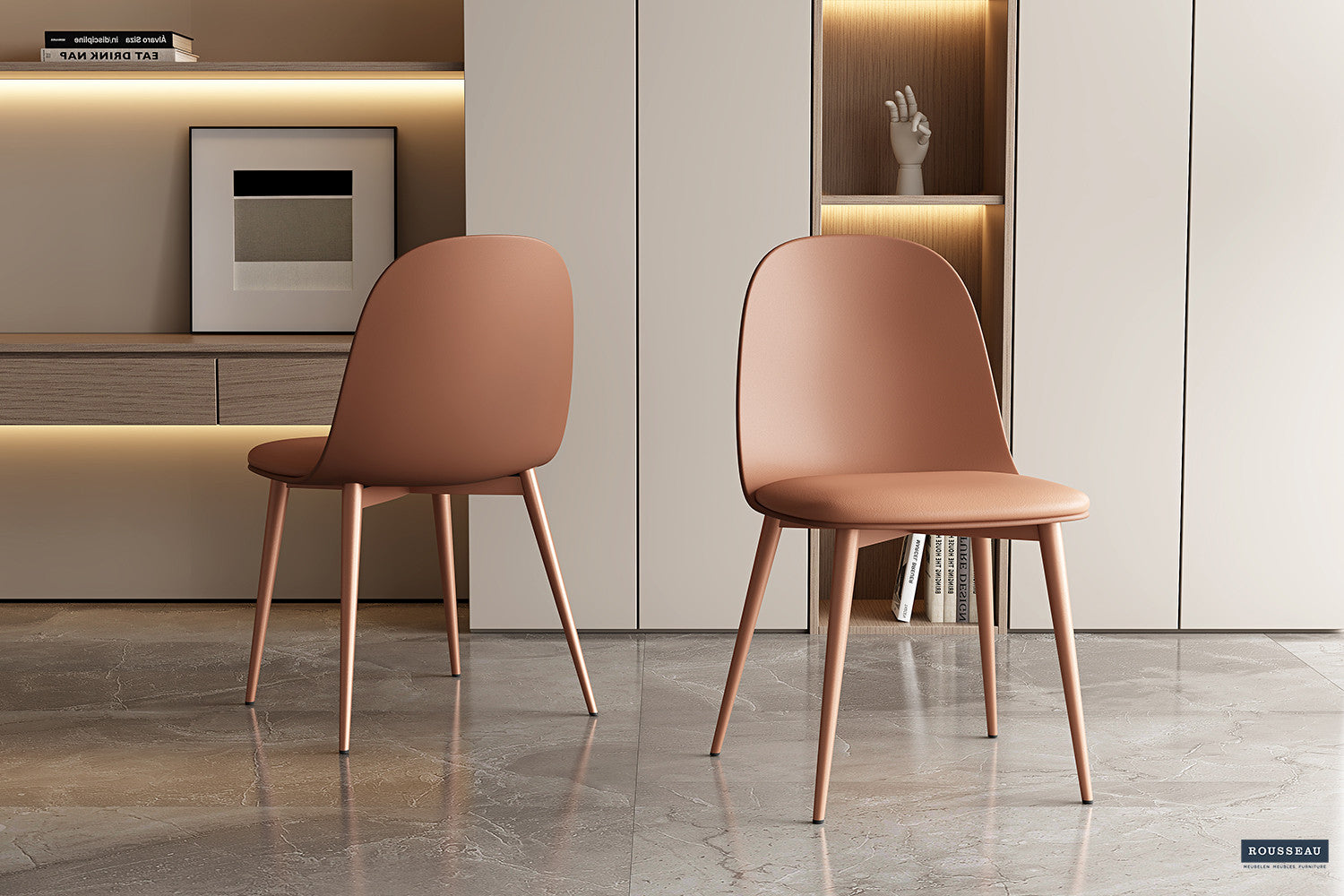 Stoel 'Jasmin' Zitting PP kussen PU Terracotta