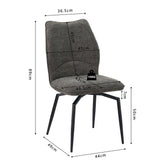 Stoel 'Lara' Draaibaar tot 0 Stof Ote Sea 456 Grijs