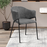 Stoel 'Hugo' Corduroy Donkergrijs