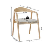 Stoel 'Claire' Essenhout Stof Ote Milan 103 Beige