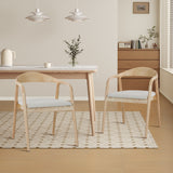 Stoel 'Claire' Essenhout Stof Ote Milan 103 Beige