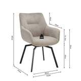 Stoel 'Modest' Draaibaar Ribfluweel Beige