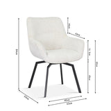 Stoel 'Modest' Draaibaar Stof Fabb Raven 22 Ecru