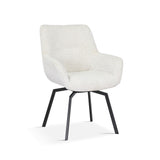 Stoel 'Modest' Draaibaar Stof Fabb Raven 22 Ecru