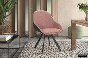SALE - Stoel 'Jan' Stof Roze Rug PU Donkergrijs