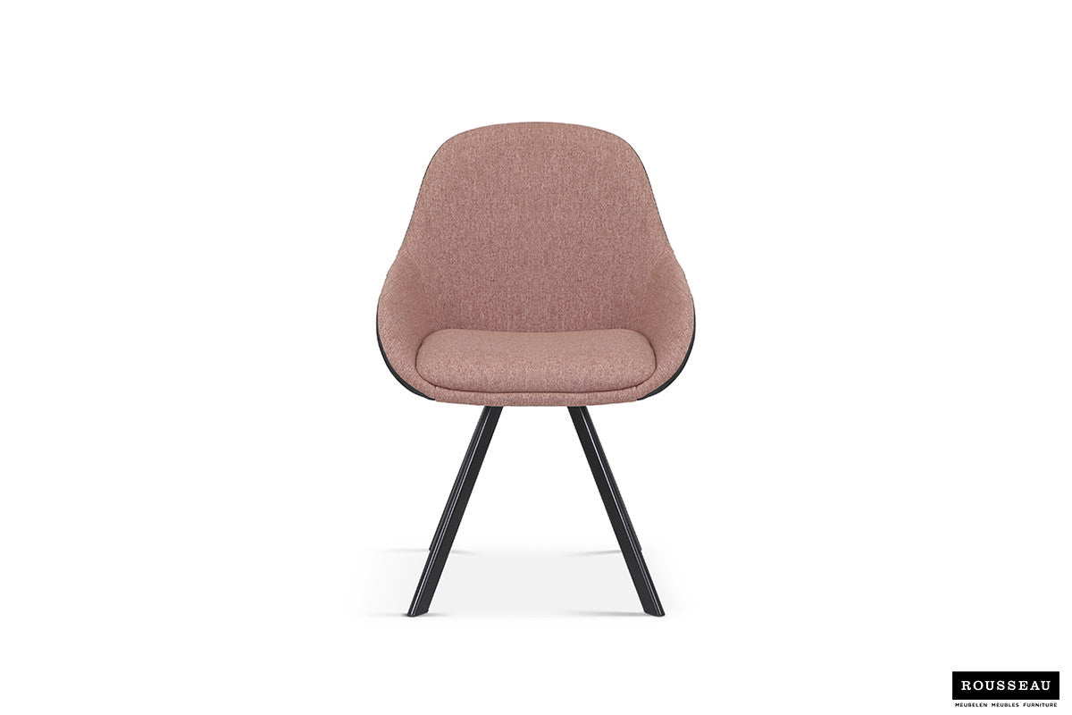 SALE - Stoel 'Jan' Stof Roze Rug PU Donkergrijs