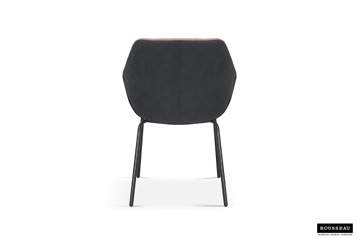 SALE - Stoel 'Sem' Stof Roze Rug PU Donkergrijs