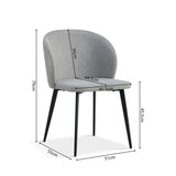 Stoel 'Toledo' Stof Lichtgrijs