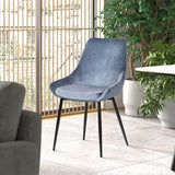 Stoel 'Mirano' Fluweel Blauw