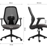 Bureaustoel 'Claude' Mesh Zwart/Grijs