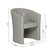 Kuipzeteltje 'Charlie' Vintage PU Lichtgrijs