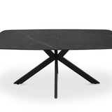 Tafel 'Apollo' 180 cm Deens Ovaal Steen Zwart